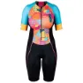 HUUB Her Spirit Kurzarm-trisuit female, Black / multi