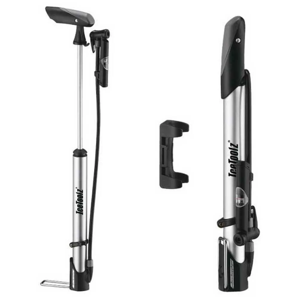 ICE Veloclub A351 Standpumpe, Silver / black, 140psi ICE Veloclub A351 Standpumpe, Silver / black, 140psi