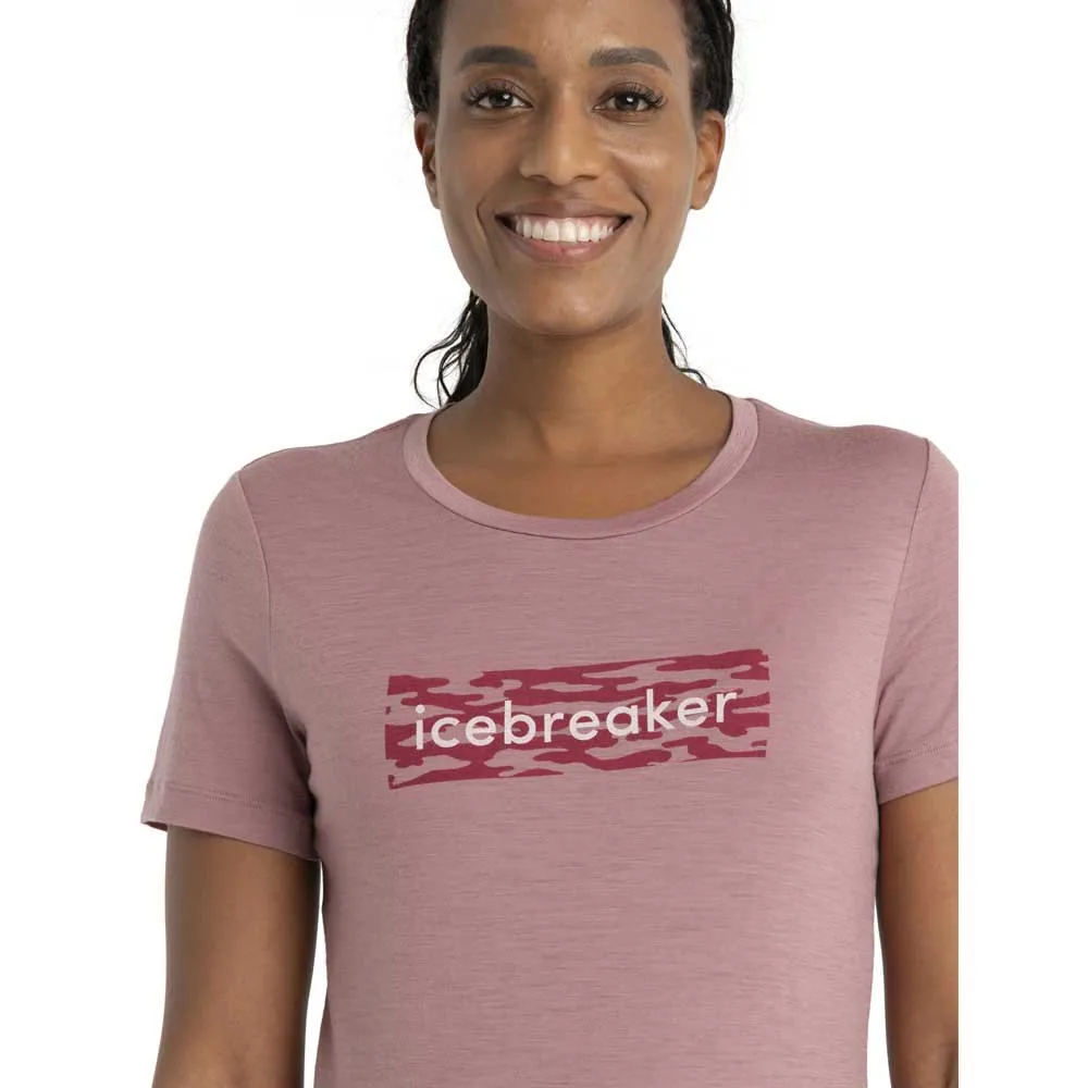Icebreaker 150 Tech Lite Ii Iceb Logo Camo Merino Kurzarm-t-shirt
