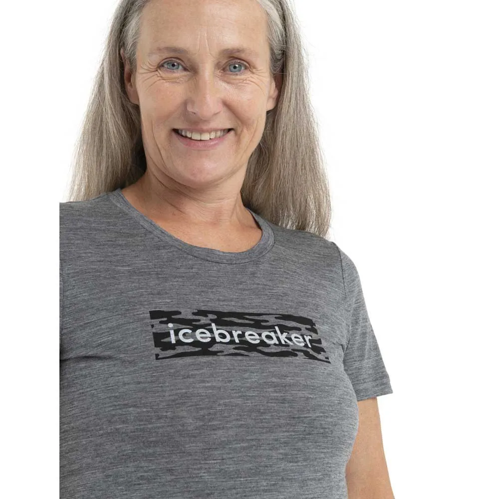 Icebreaker 150 Tech Lite Ii Iceb Logo Camo Merino Kurzarm-t-shirt