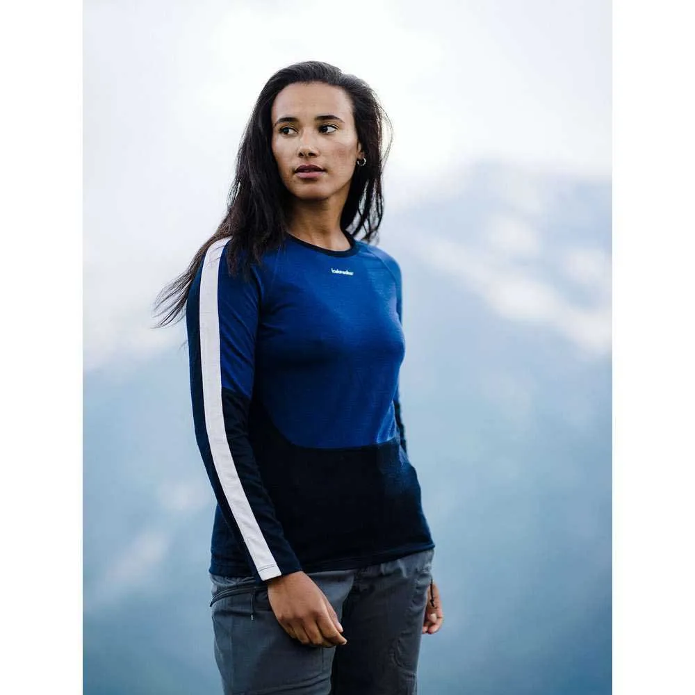 Icebreaker 200 Sonebula Crewe Merino Langarm-baselayer, Mid navy / royal navy / snow / cb Icebreaker 200 Sonebula Crewe Merino Langarm-baselayer, Mid navy / royal navy / snow / cb