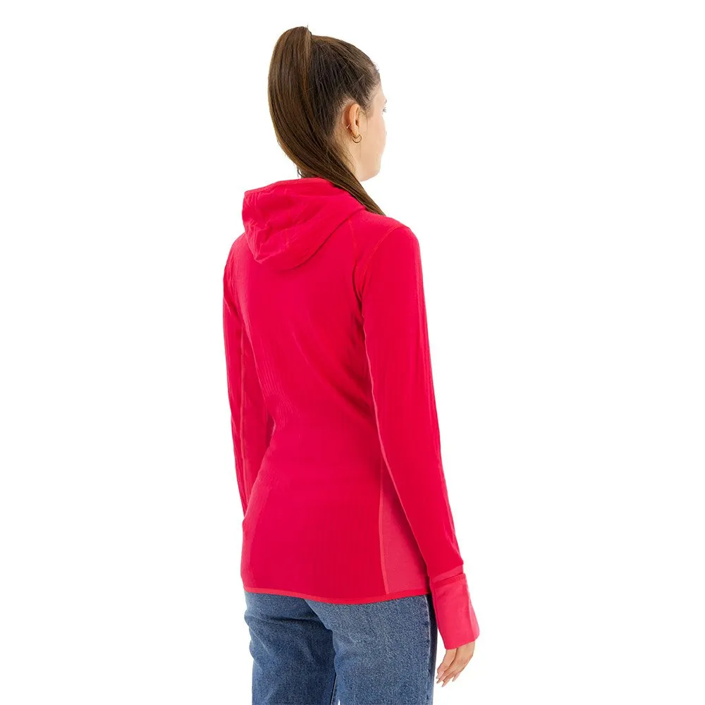 Icebreaker Descender Merino Fleece Mit Durchgehendem Reißverschluss, Electron pink / tempo Icebreaker Descender Merino Fleece Mit Durchgehendem Reißverschluss, Electron pink / tempo