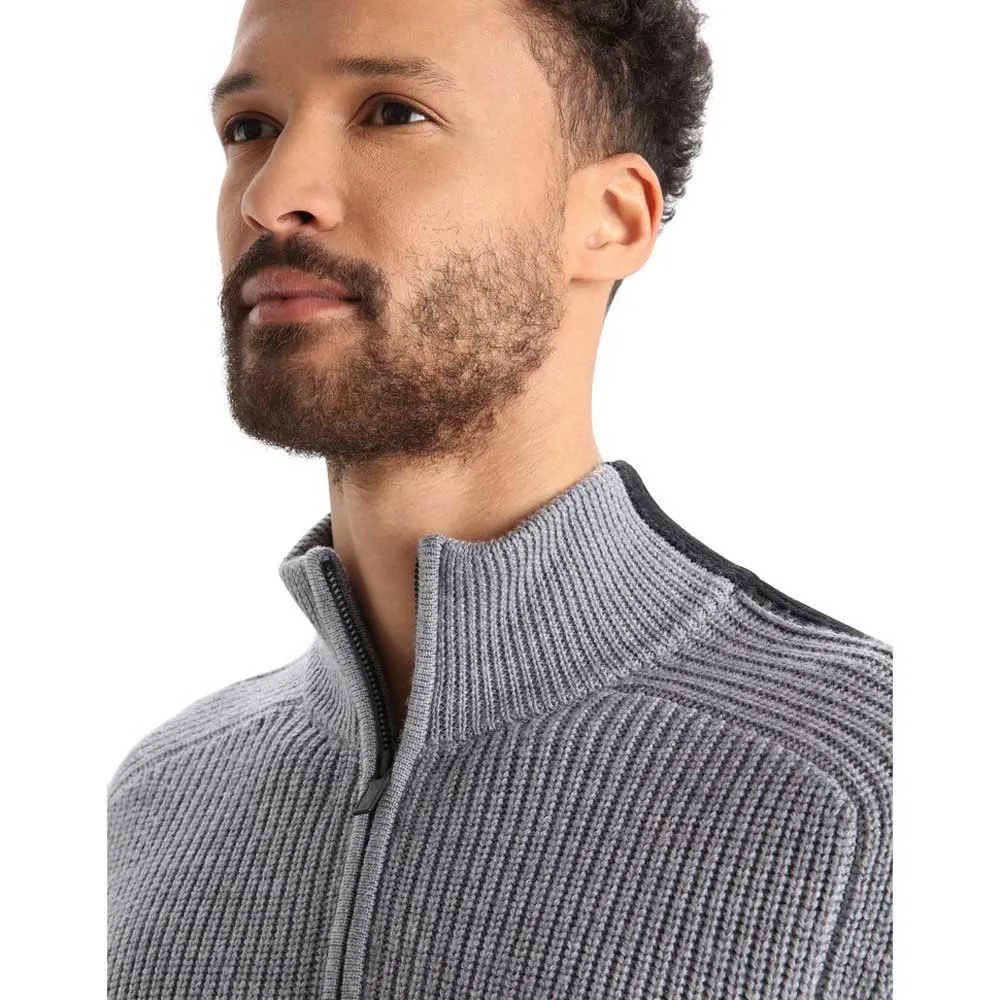 Icebreaker Lodge Half Zip Pullover, Gritstone heather / black Icebreaker Lodge Half Zip Pullover, Gritstone heather / black