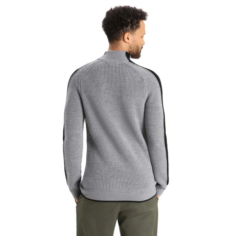 Icebreaker Lodge Half Zip Pullover, Gritstone heather / black Icebreaker Lodge Half Zip Pullover, Gritstone heather / black