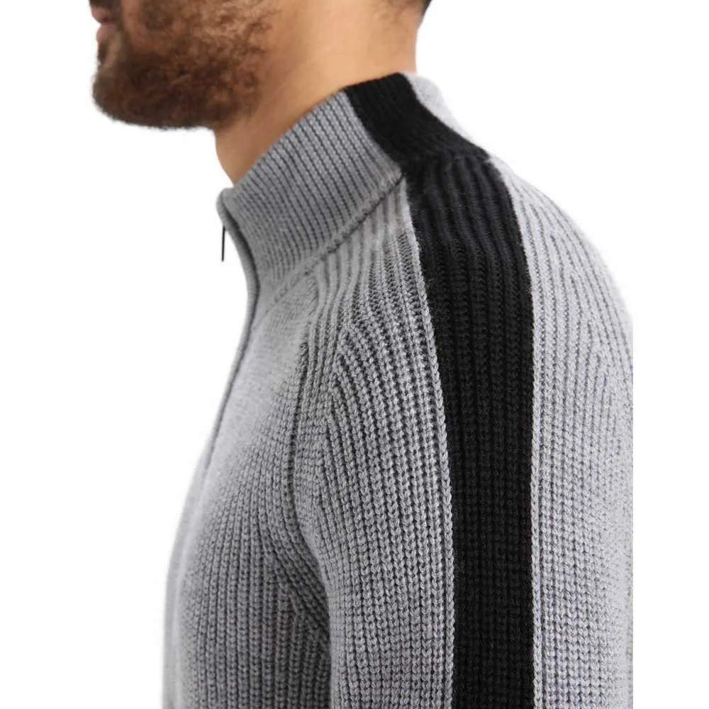 Icebreaker Lodge Half Zip Pullover, Gritstone heather / black Icebreaker Lodge Half Zip Pullover, Gritstone heather / black