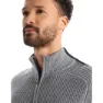 Icebreaker Lodge Half Zip Pullover, Gritstone heather / black