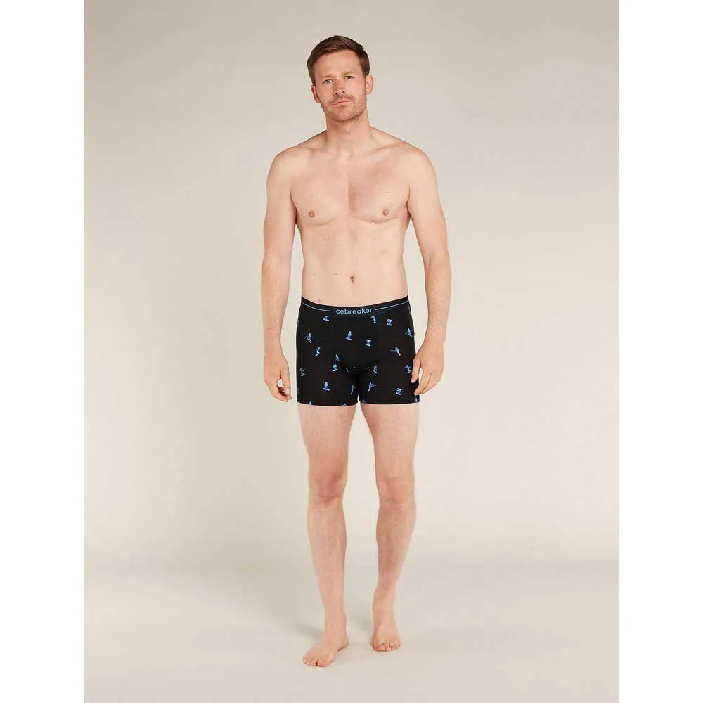 Icebreaker Merino 150 Anatomica Ski Day Boxershorts, Black / aop Icebreaker Merino 150 Anatomica Ski Day Boxershorts, Black / aop