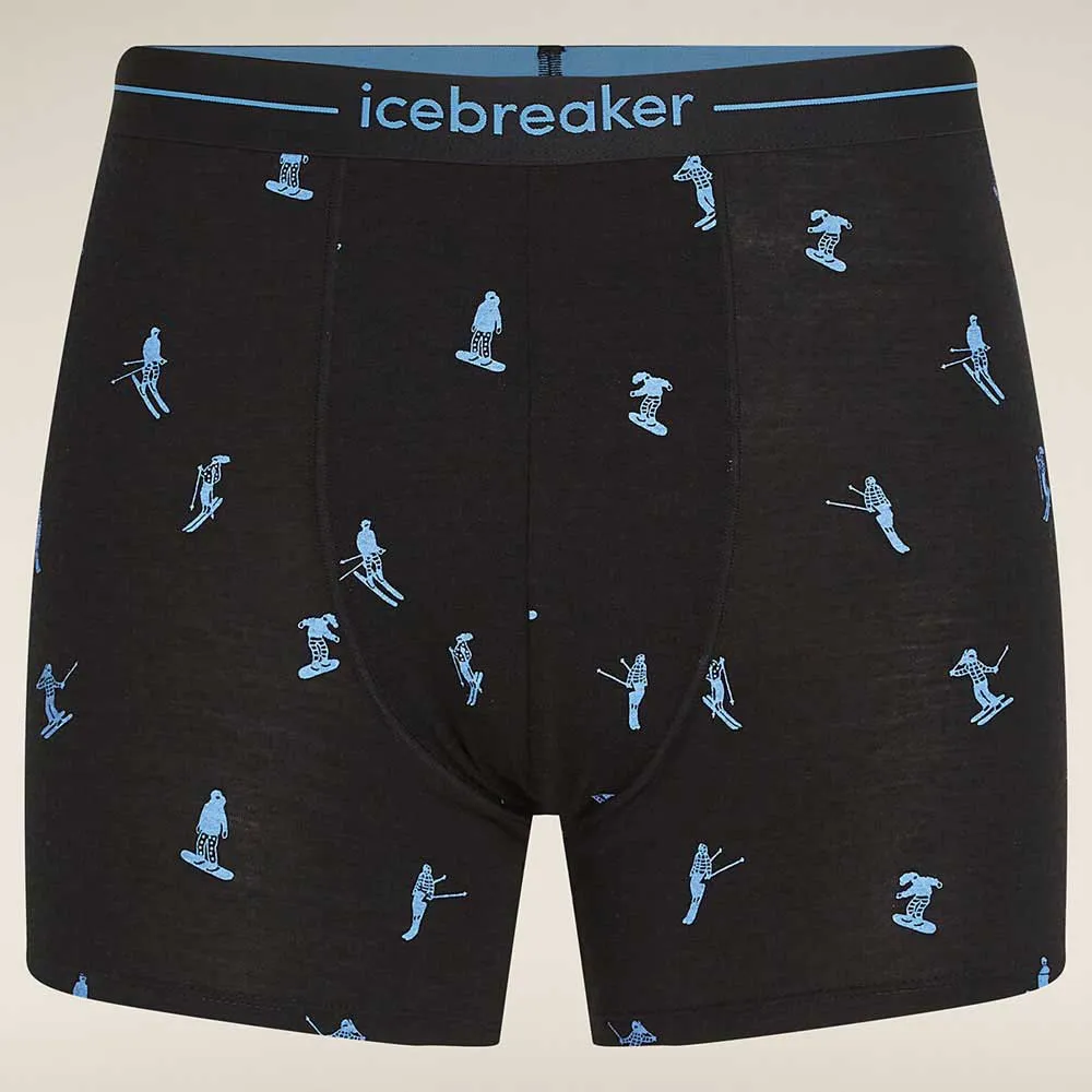 Icebreaker Merino 150 Anatomica Ski Day Boxershorts, Black / aop Icebreaker Merino 150 Anatomica Ski Day Boxershorts, Black / aop
