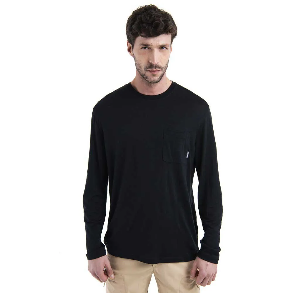 Icebreaker Merino 150 Tech Lite Iii Relaxed Pocket Langarm-t-shirt, Black Icebreaker Merino 150 Tech Lite Iii Relaxed Pocket Langarm-t-shirt, Black
