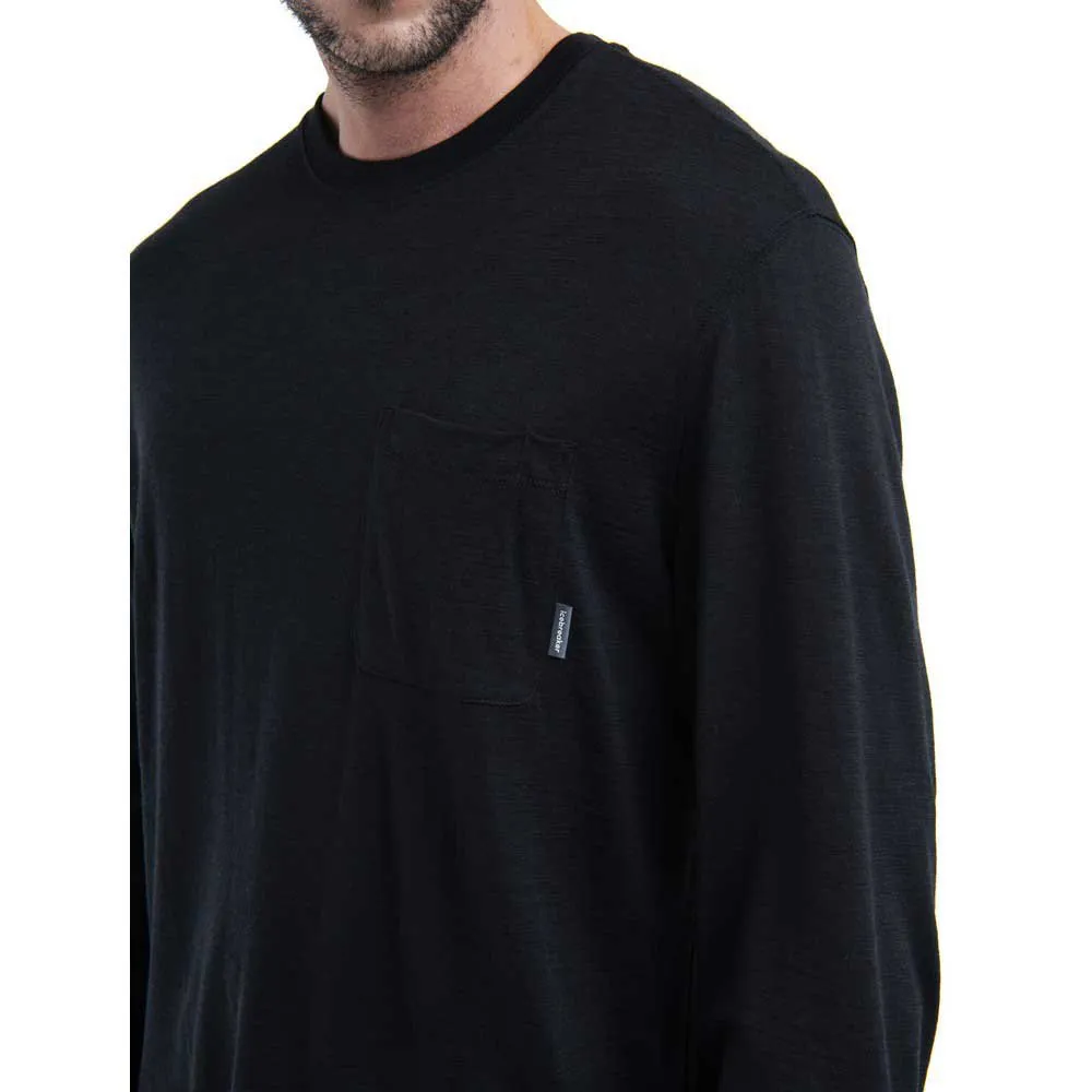 Icebreaker Merino 150 Tech Lite Iii Relaxed Pocket Langarm-t-shirt, Black Icebreaker Merino 150 Tech Lite Iii Relaxed Pocket Langarm-t-shirt, Black