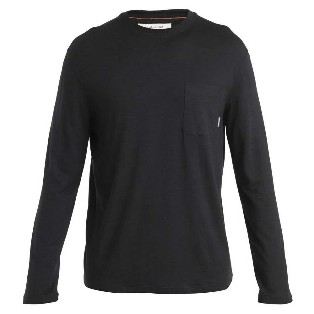 Icebreaker Merino 150 Tech Lite Iii Relaxed Pocket Langarm-t-shirt, Black Icebreaker Merino 150 Tech Lite Iii Relaxed Pocket Langarm-t-shirt, Black