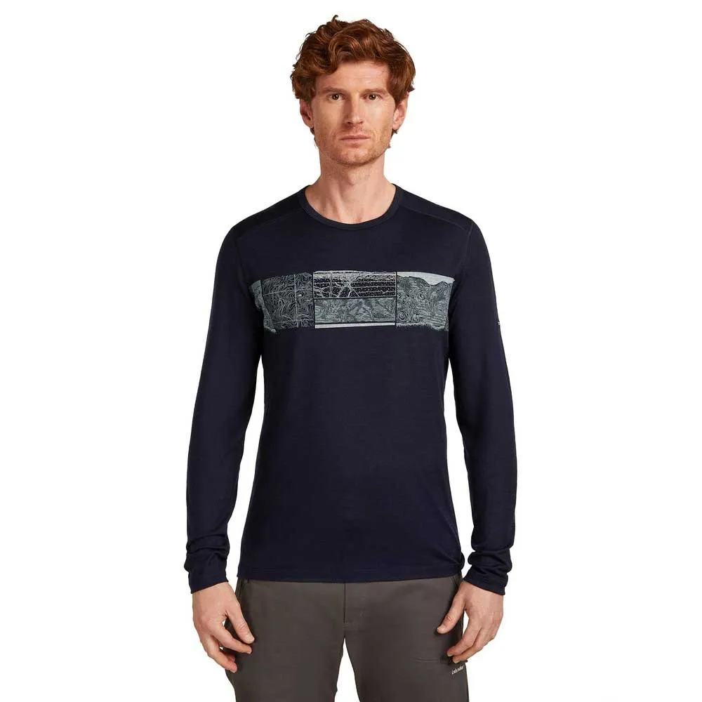 Icebreaker Merino 200 Oasis Crewe Elevation Line Langarm-baselayer