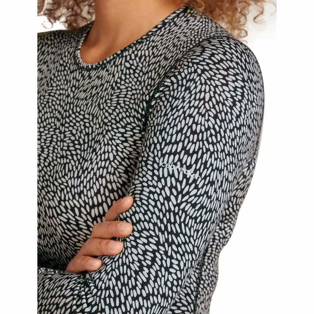 Icebreaker Merino 200 Oasis Crewe Flock Forms Aop Langarm-baselayer