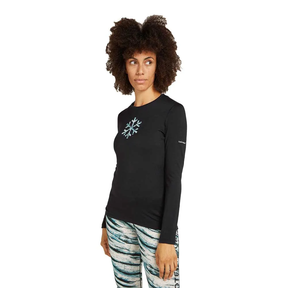 Icebreaker Merino 200 Oasis Protect Our Winters Langarm-baselayer, Black Icebreaker Merino 200 Oasis Protect Our Winters Langarm-baselayer, Black