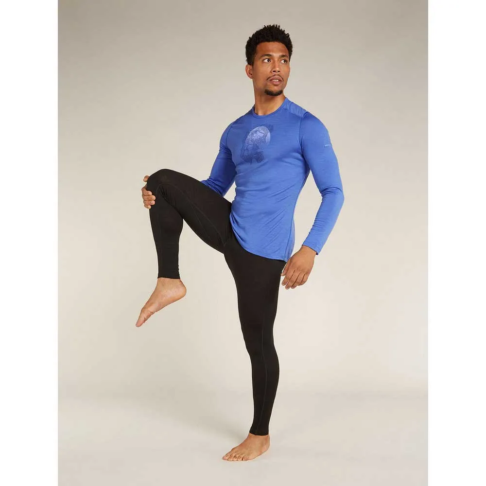 Icebreaker Merino 200 Oasis Ruapehu Round Langarm-baselayer, Brilliant Icebreaker Merino 200 Oasis Ruapehu Round Langarm-baselayer, Brilliant