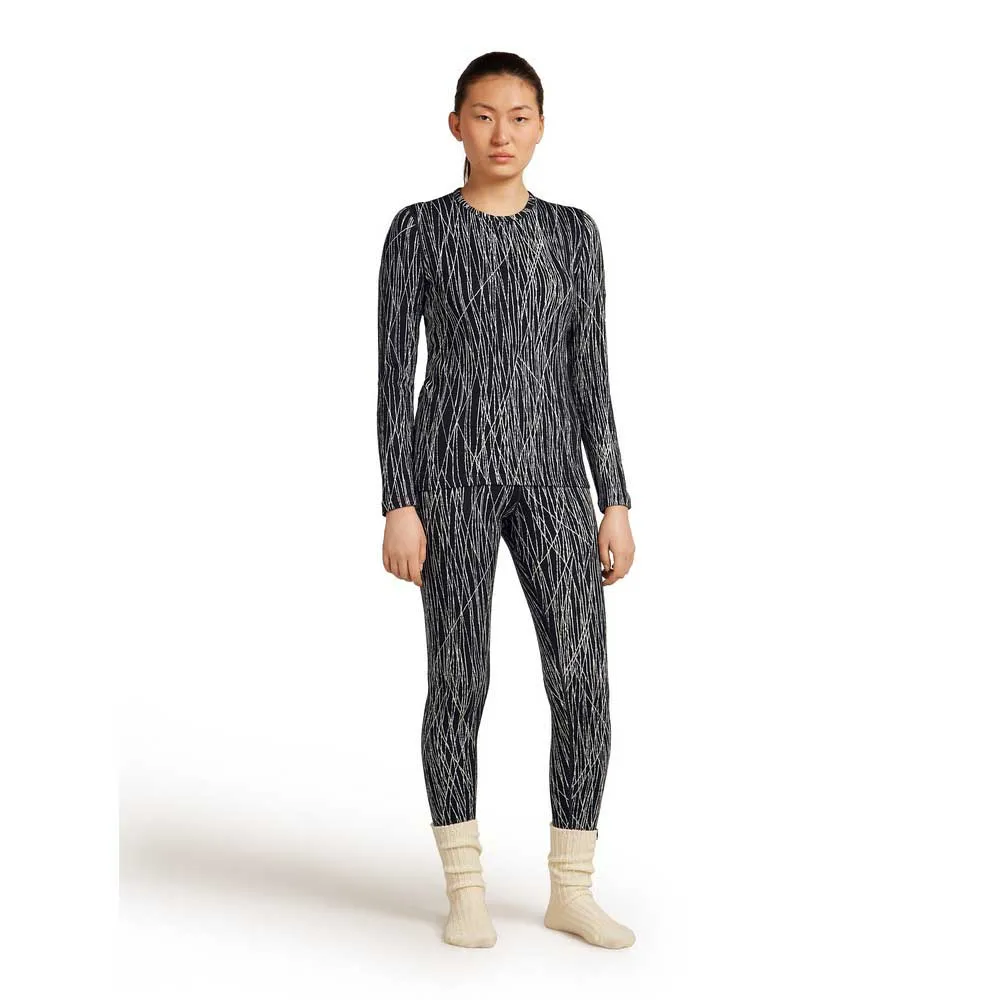 Icebreaker Merino 260 Tech Vertex Crewe Delta Lines Aop Langarm-baselayer