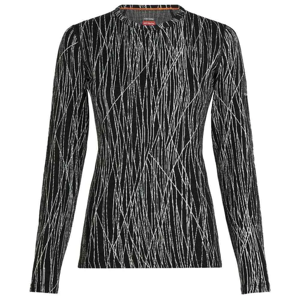 Icebreaker Merino 260 Tech Vertex Crewe Delta Lines Aop Langarm-baselayer