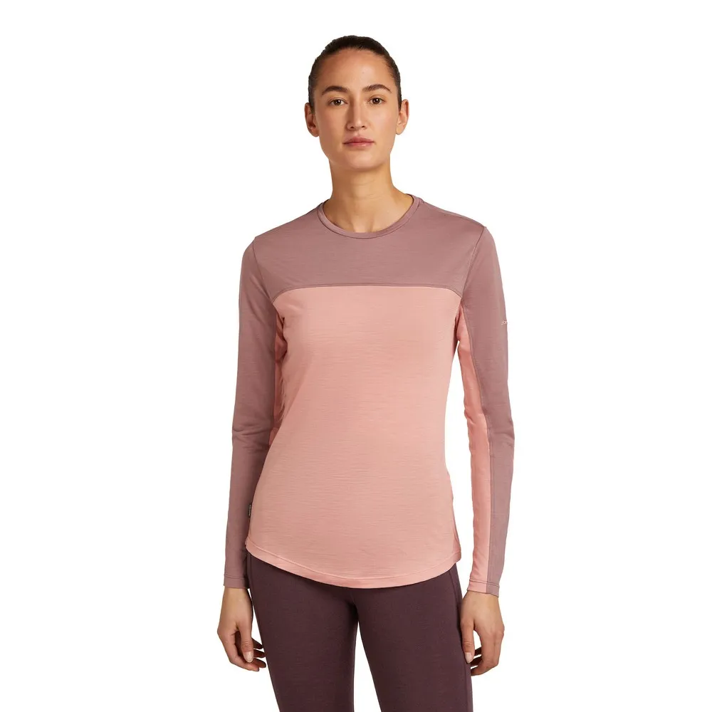 Icebreaker Merino Blend 125 Cool-lite™ Sphere Colour Block Langarm-t-shirt, Blush / summit / cb Icebreaker Merino Blend 125 Cool-lite™ Sphere Colour Block Langarm-t-shirt, Blush / summit / cb