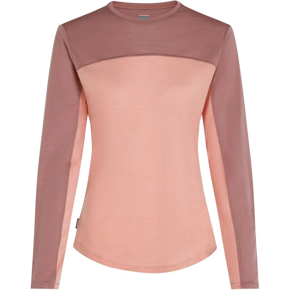 Icebreaker Merino Blend 125 Cool-lite™ Sphere Colour Block Langarm-t-shirt, Blush / summit / cb Icebreaker Merino Blend 125 Cool-lite™ Sphere Colour Block Langarm-t-shirt, Blush / summit / cb