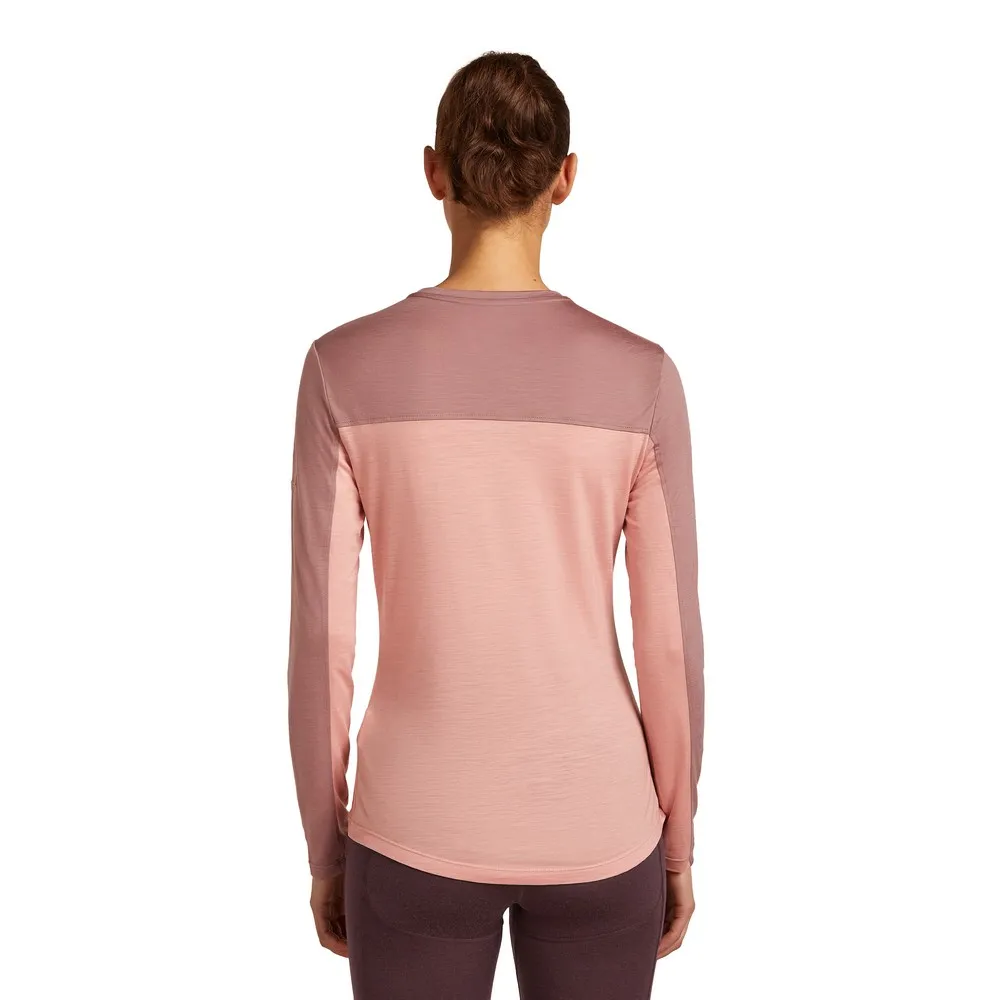 Icebreaker Merino Blend 125 Cool-lite™ Sphere Colour Block Langarm-t-shirt, Blush / summit / cb Icebreaker Merino Blend 125 Cool-lite™ Sphere Colour Block Langarm-t-shirt, Blush / summit / cb