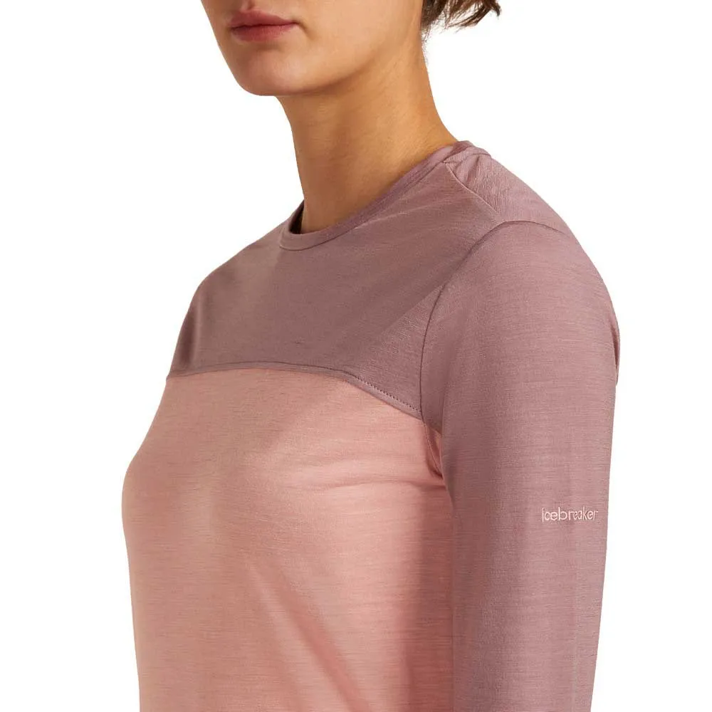Icebreaker Merino Blend 125 Cool-lite™ Sphere Colour Block Langarm-t-shirt, Blush / summit / cb Icebreaker Merino Blend 125 Cool-lite™ Sphere Colour Block Langarm-t-shirt, Blush / summit / cb