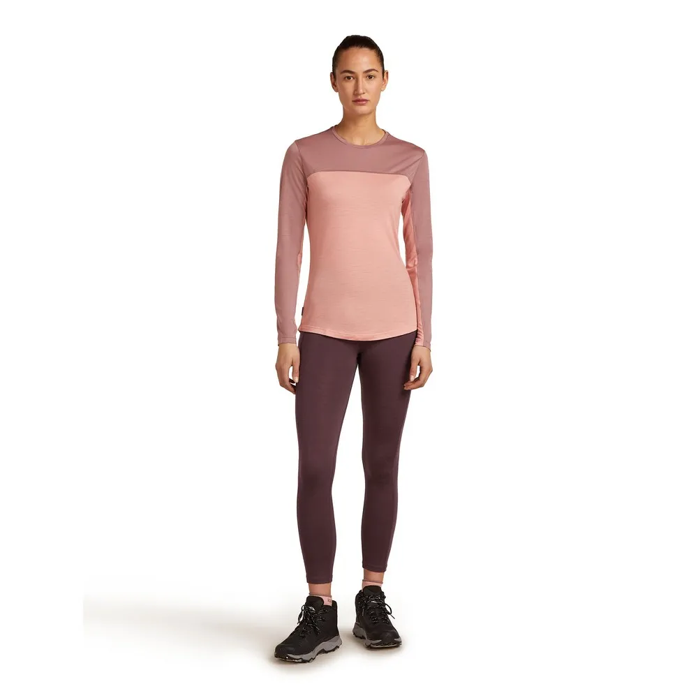 Icebreaker Merino Blend 125 Cool-lite™ Sphere Colour Block Langarm-t-shirt, Blush / summit / cb Icebreaker Merino Blend 125 Cool-lite™ Sphere Colour Block Langarm-t-shirt, Blush / summit / cb