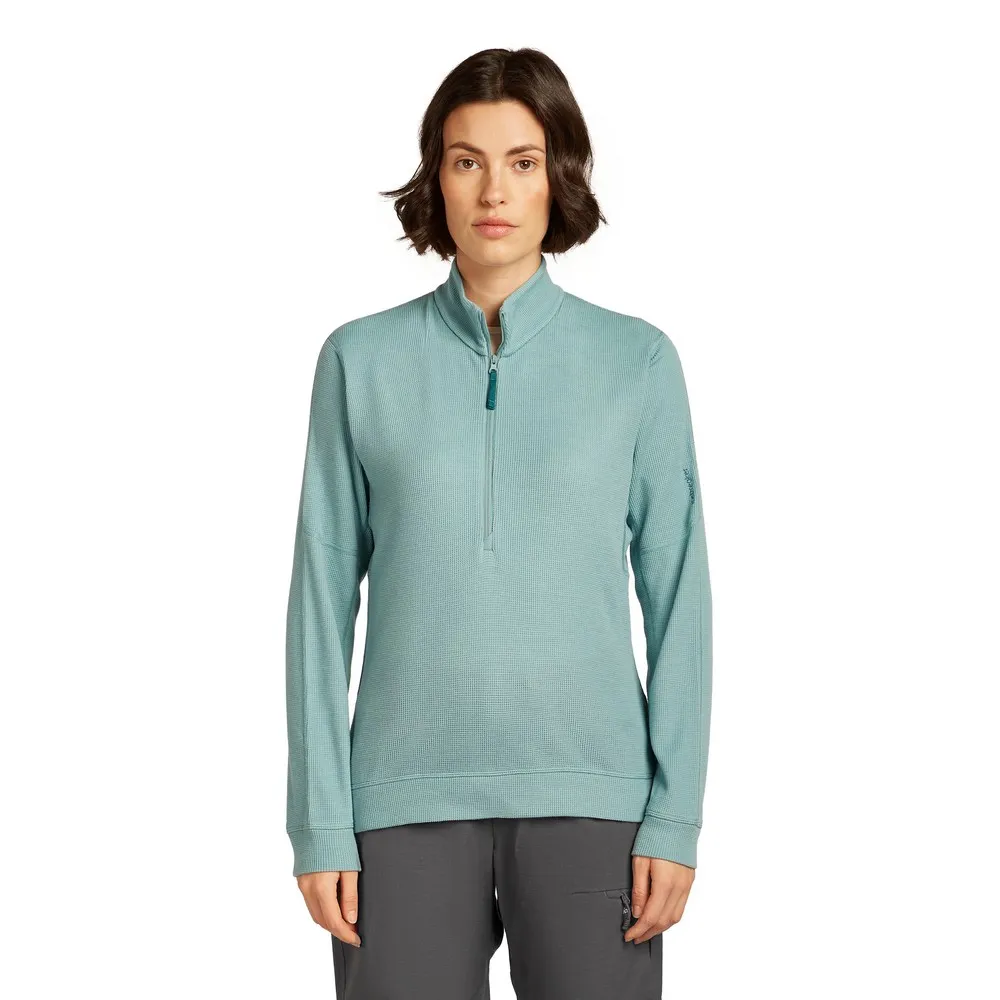 Icebreaker Merino Blend 260 Waffle Knit Wander Halbreißverschluss-sweatshirt, Hydro Icebreaker Merino Blend 260 Waffle Knit Wander Halbreißverschluss-sweatshirt, Hydro
