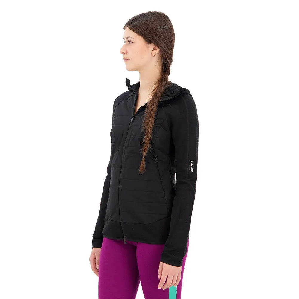 Icebreaker Quantum Hybrid Merino Reißverschlusspullover, Black Icebreaker Quantum Hybrid Merino Reißverschlusspullover, Black