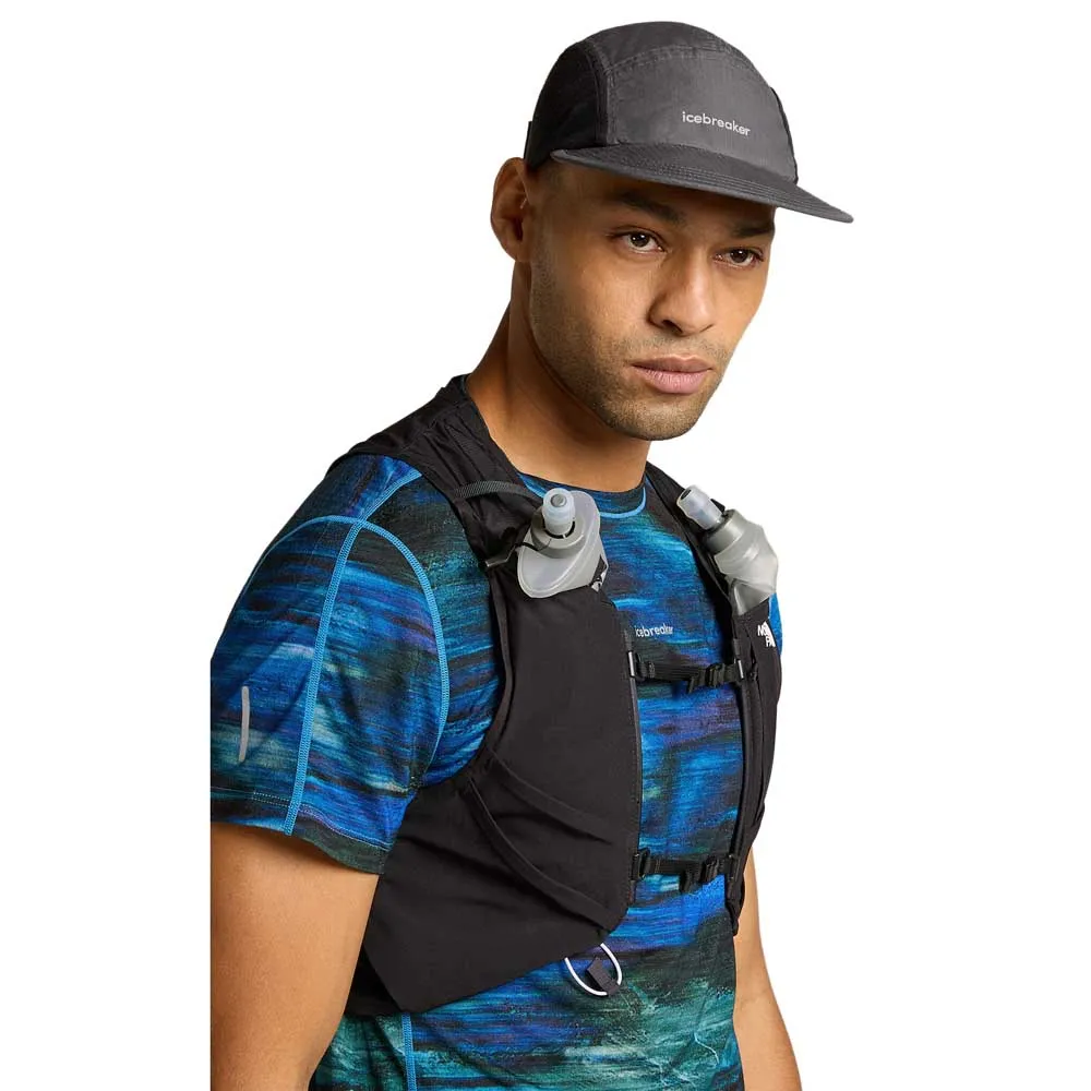 Icebreaker Shell+ Cotton Windbreaker 5 Panel Kappe, Obsidian / black / colourblock