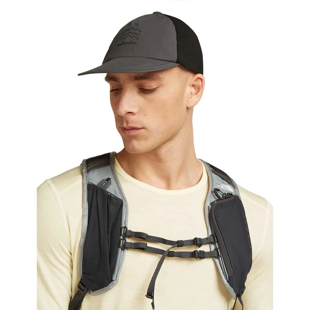 Icebreaker Shell+ Cotton Windbreaker Trucker Kappe, Obsidian / black / colourblock