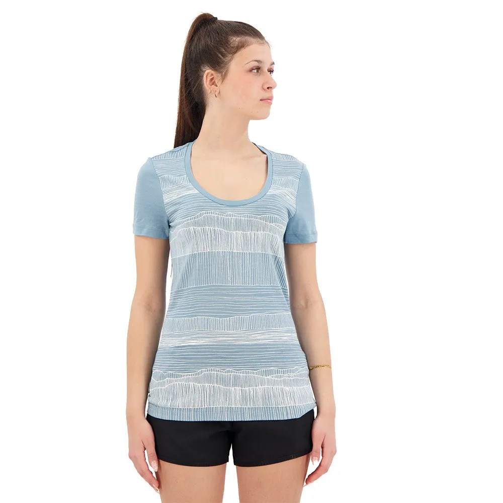 Icebreaker Tech Lite Ii Ss Scoop Tee Reflection Lines Kurzarm-t-shirt, Astral blue
