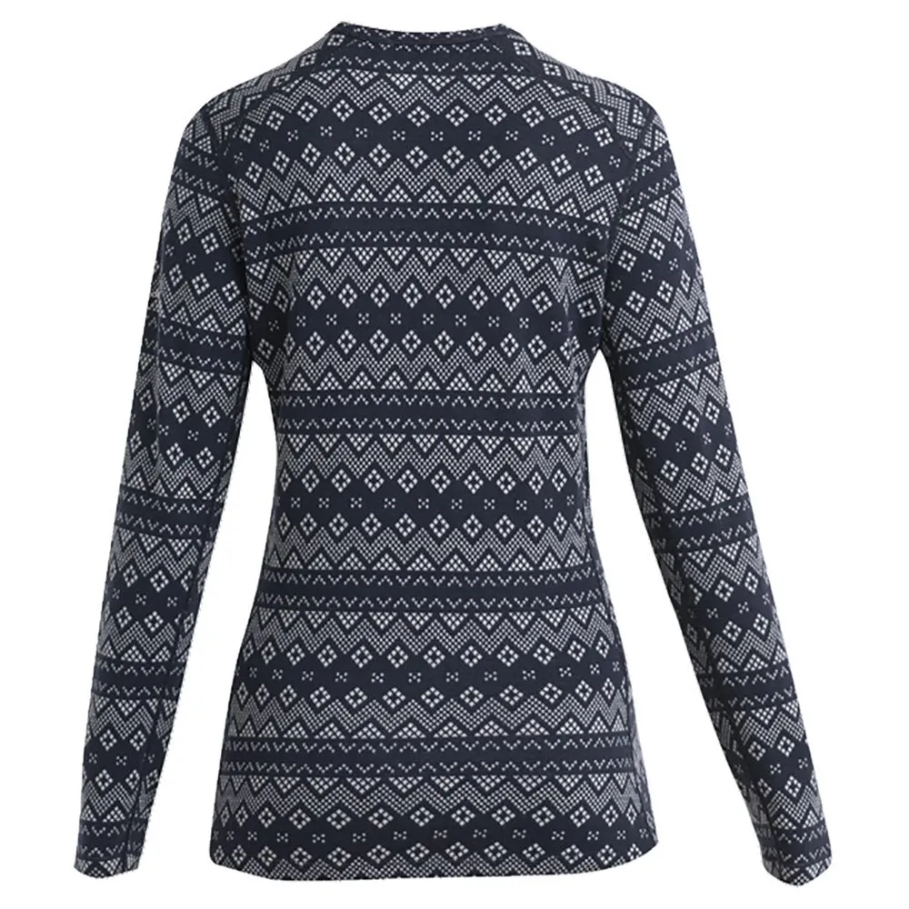 Icebreaker Vertex Crewe First Snow Merino Langarm-baselayer, Midnight navy / snow / j Icebreaker Vertex Crewe First Snow Merino Langarm-baselayer, Midnight navy / snow / j