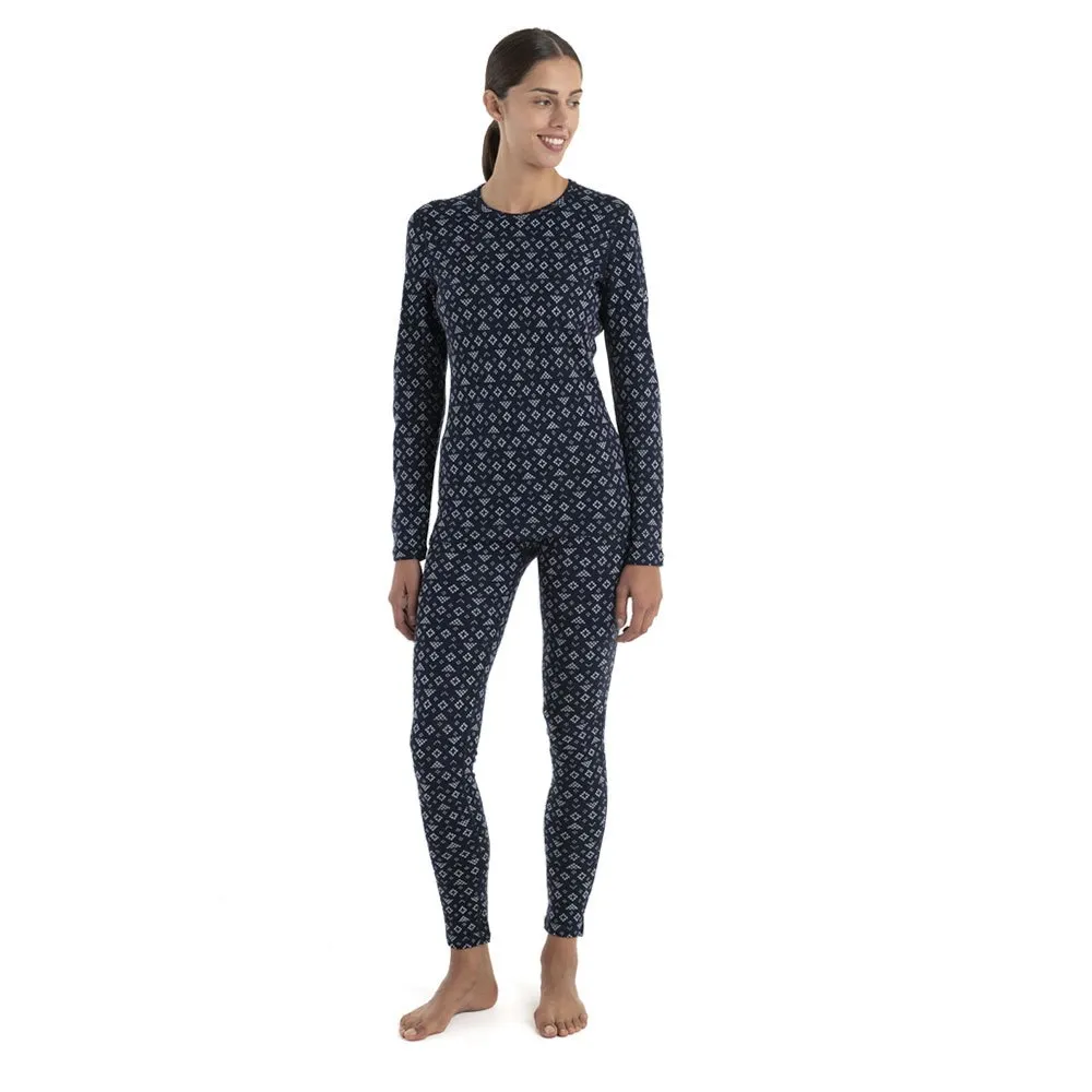 Icebreaker Vertex Crewe First Snow Merino Langarm-baselayer, Midnight navy / snow / j Icebreaker Vertex Crewe First Snow Merino Langarm-baselayer, Midnight navy / snow / j