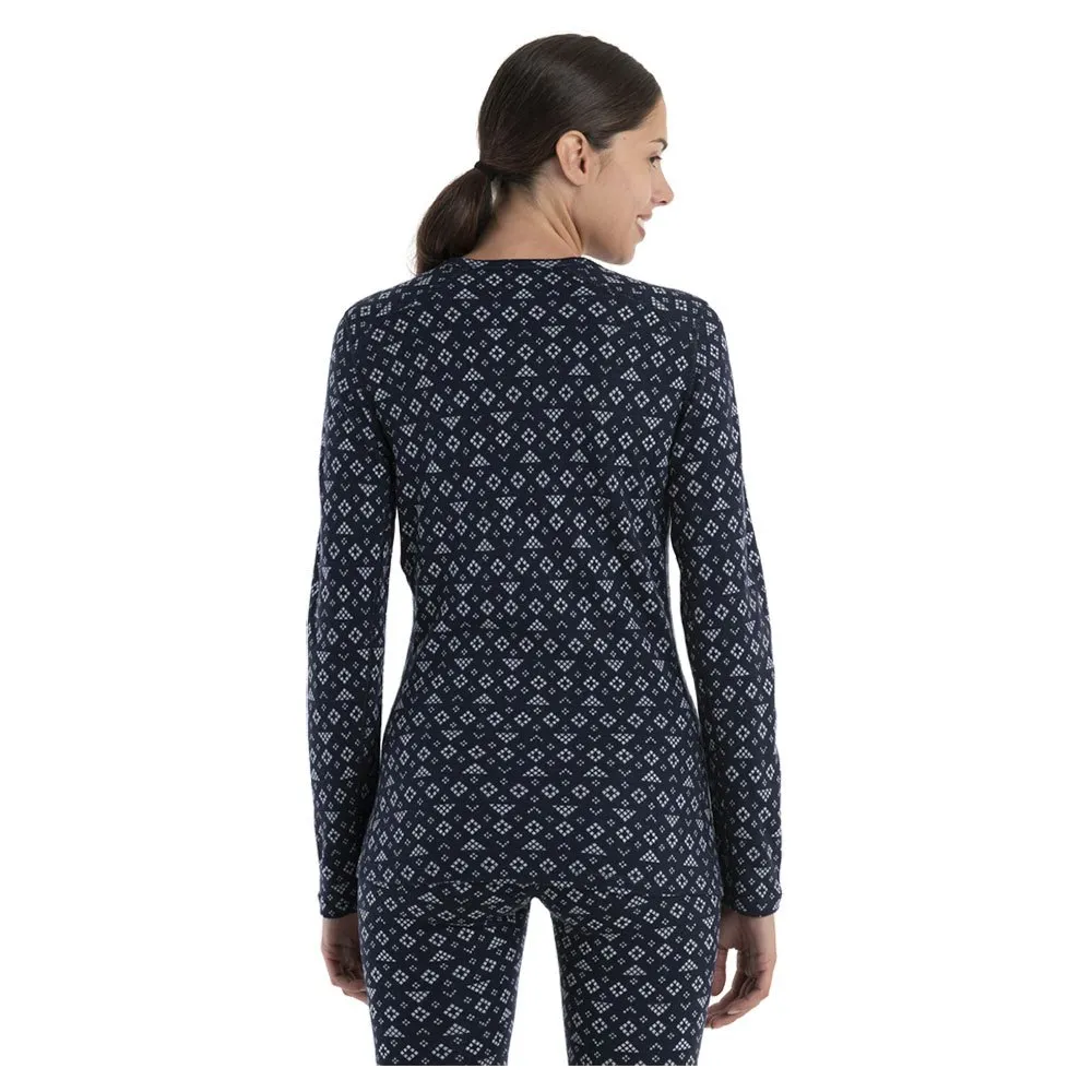 Icebreaker Vertex Crewe First Snow Merino Langarm-baselayer, Midnight navy / snow / j Icebreaker Vertex Crewe First Snow Merino Langarm-baselayer, Midnight navy / snow / j
