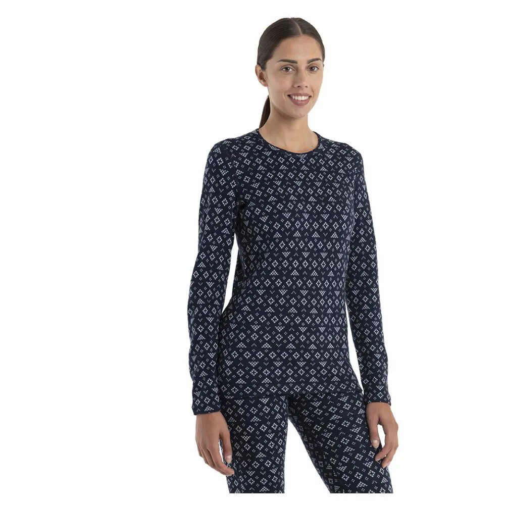 Icebreaker Vertex Crewe First Snow Merino Langarm-baselayer, Midnight navy / snow / j Icebreaker Vertex Crewe First Snow Merino Langarm-baselayer, Midnight navy / snow / j
