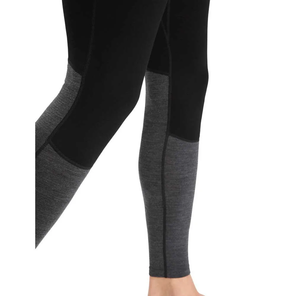 Icebreaker Zone Knit 200 Baselayer-hose, Black / jet heather / cb Icebreaker Zone Knit 200 Baselayer-hose, Black / jet heather / cb