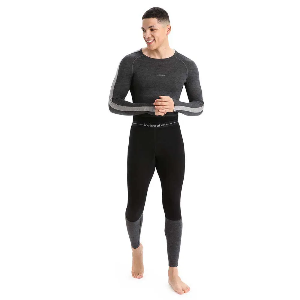 Icebreaker Zone Knit 200 Baselayer-hose, Black / jet heather / cb Icebreaker Zone Knit 200 Baselayer-hose, Black / jet heather / cb