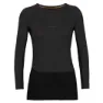 Icebreaker Zone Knit 200 Crewe Langarm-baselayer, Jet heather / black / metro heather / cb