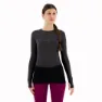 Icebreaker Zone Knit 200 Crewe Langarm-baselayer, Jet heather / black / metro heather / cb