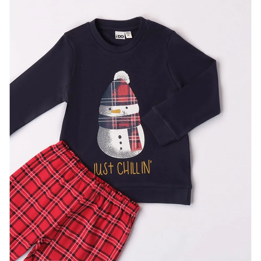 Ido 47504 Langarm-pyjama, Navy, 24MON