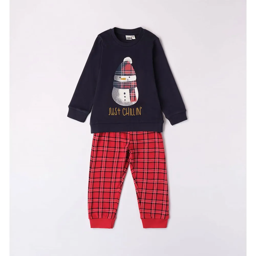 Ido 47504 Langarm-pyjama, Navy, 24MON