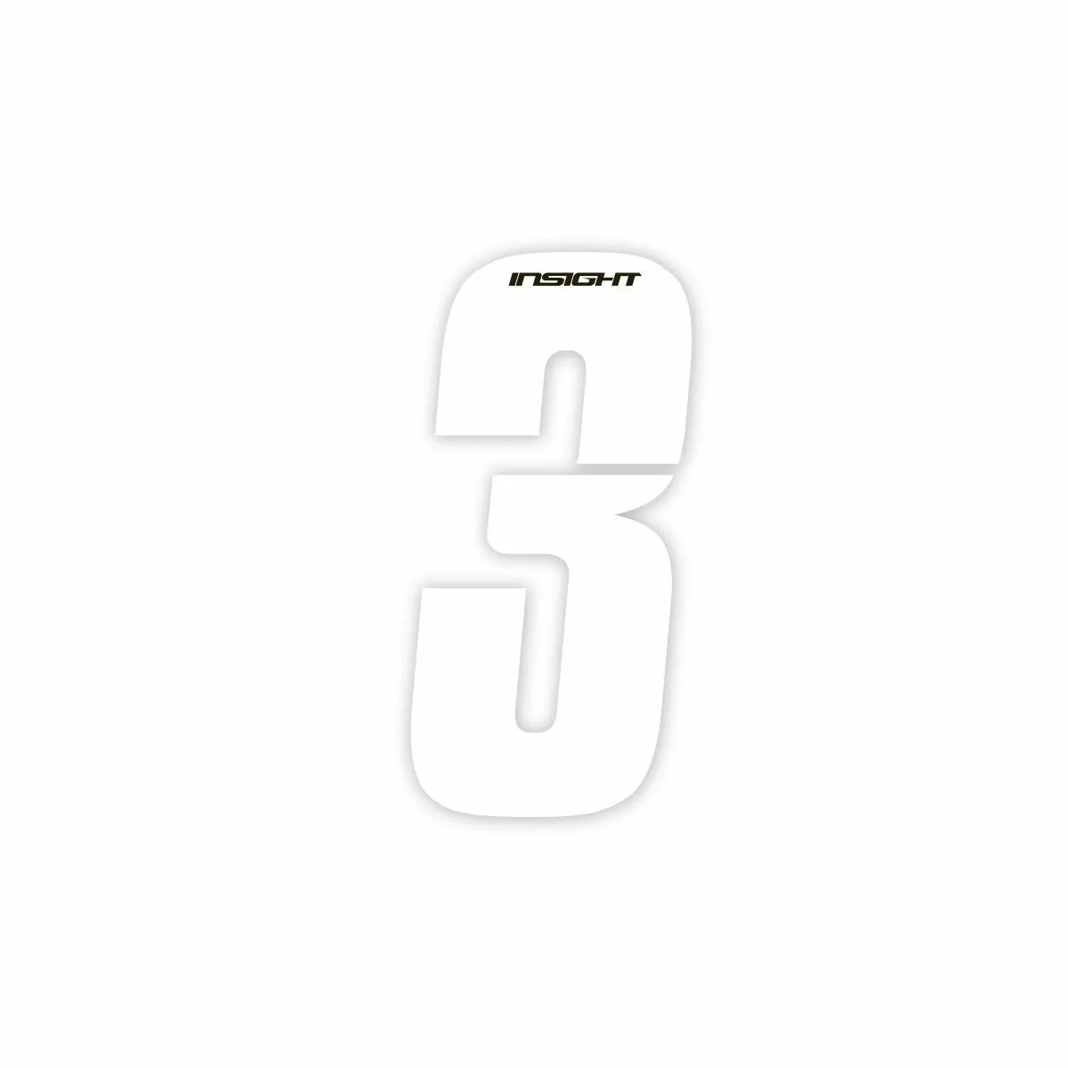 INSIGHT Rahmenkennzeichenpaket 3 Unisex, weiß, 7.5cm