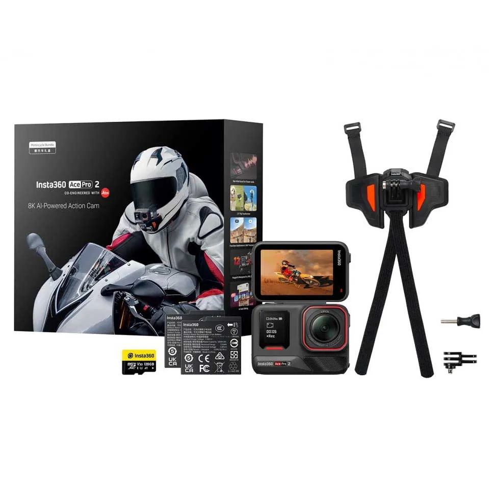 Insta360 Ace Pro 2 Motorcycle Bundle Action-kamera, Black, One Size, EU Plug 220V Insta360 Ace Pro 2 Motorcycle Bundle Action-kamera, Black, One Size, EU Plug 220V