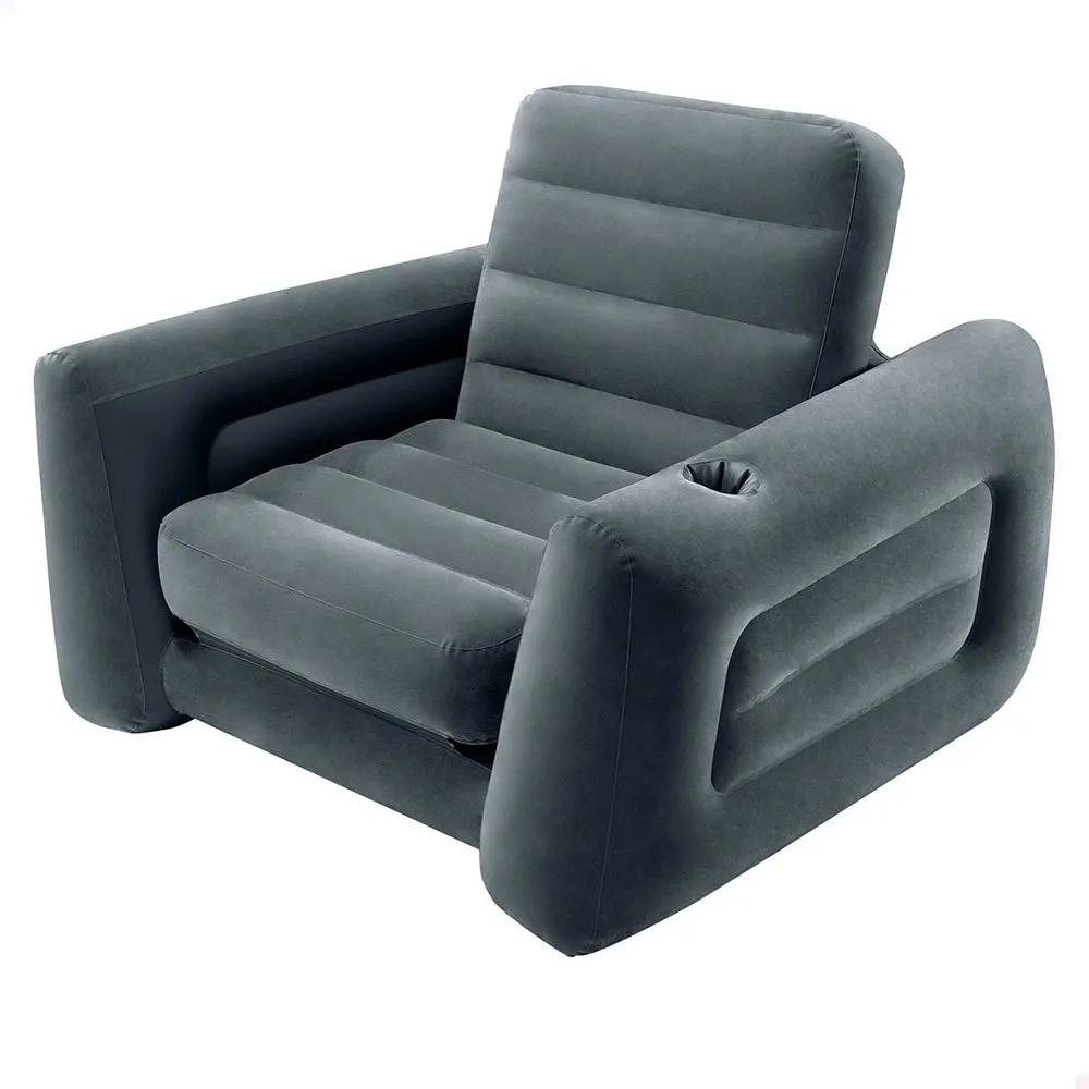 Intex 2 In 1 Aufblasbarer Stuhl Bett, Grey, 117 x 224 x 66cm Intex 2 In 1 Aufblasbarer Stuhl Bett, Grey, 117 x 224 x 66cm