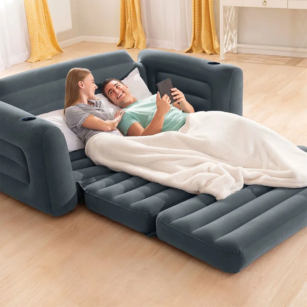 Intex 2 In 1 Aufblasbares Schlafsofa, Grey, 203 x 224 x 66cm Intex 2 In 1 Aufblasbares Schlafsofa, Grey, 203 x 224 x 66cm