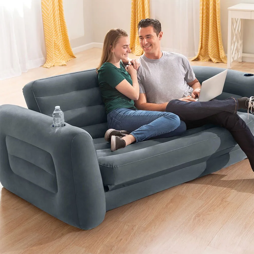 Intex 2 In 1 Aufblasbares Schlafsofa, Grey, 203 x 224 x 66cm Intex 2 In 1 Aufblasbares Schlafsofa, Grey, 203 x 224 x 66cm