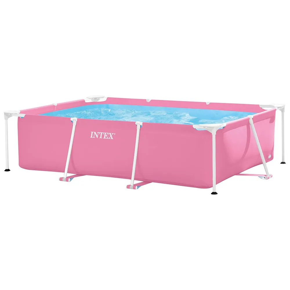 Intex 220x150x60 Cm Stahl Rechteckiger Aufstellpool Mit Rahmen, Pink, 1662L Intex 220x150x60 Cm Stahl Rechteckiger Aufstellpool Mit Rahmen, Pink, 1662L
