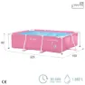 Intex 220x150x60 Cm Stahl Rechteckiger Aufstellpool Mit Rahmen, Pink, 1662L