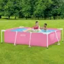 Intex 220x150x60 Cm Stahl Rechteckiger Aufstellpool Mit Rahmen, Pink, 1662L
