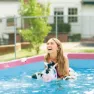 Intex 220x150x60 Cm Stahl Rechteckiger Aufstellpool Mit Rahmen, Pink, 1662L